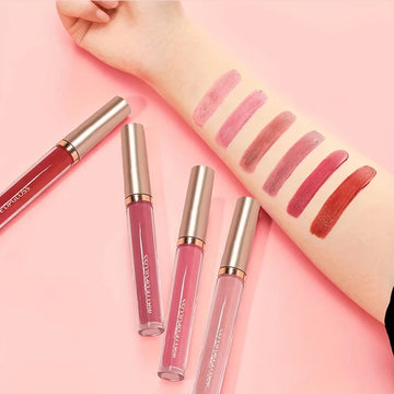 Matte Lip Gloss AB Set / Long-Lasting Red Lip Gloss / Non-Stick Cup Formula | Blossari