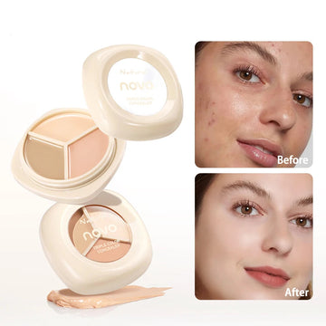 Three-Color Concealer Palette / Waterproof & Long-Lasting Contour / Lightweight Texture For Dark Circle Coverage | Blossari