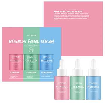 Skin Care Set / Facial Serum with Collagen, Hyaluronic Acid & Vitamins / Anti-Aging, Wrinkle-Reducing, Whitening & Moisturizing Face Essence | Blossari