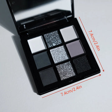 Colors Eyeshadow Palette / Black, Grey & Silver Shades / Shimmer & Matte Smokey Look / Stage & Party Makeup | Blossari