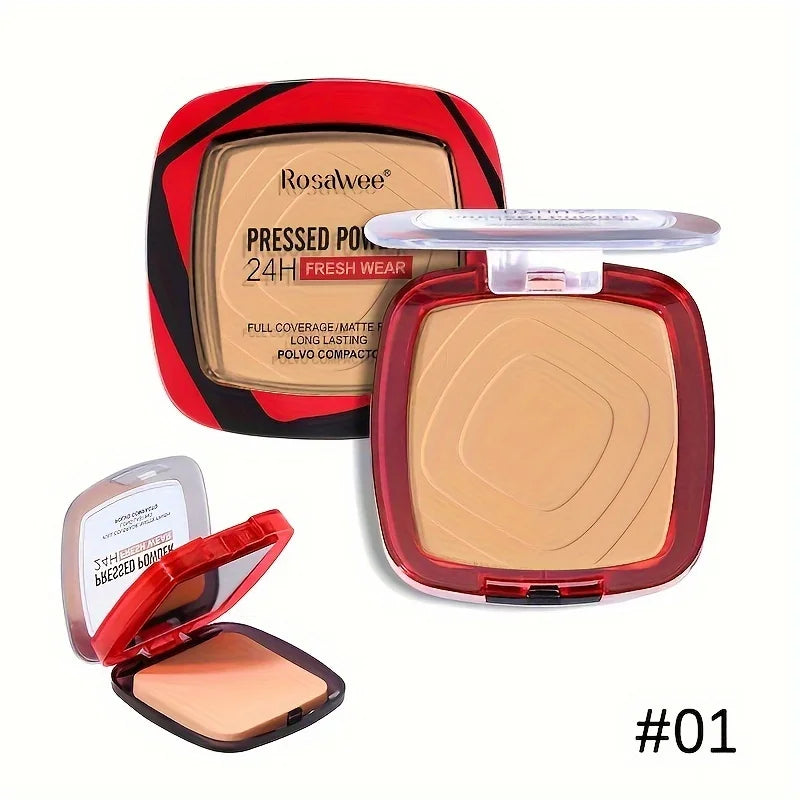 Matte Full Coverage Pressed Powder Foundation / 24H Fresh Wear Finish / Weightless Oil-Control Compact With Puff | Blossari
