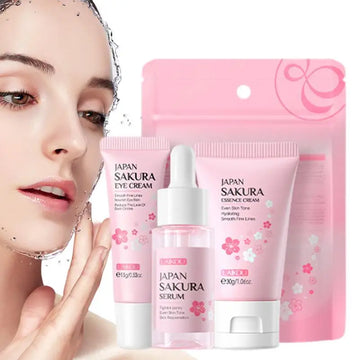 Sakura Skin Care Sets & Kits / Cleanser, Serum, Eye Cream, Essence Cream / Beauty Products for Women Gift & Travel Routine Kit | Blossari