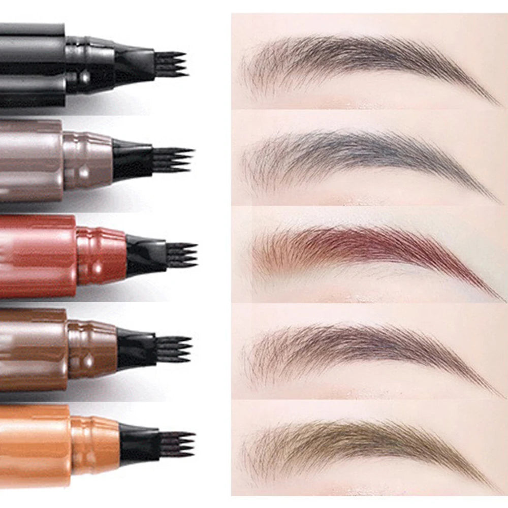Four-Pronged Eyebrow Pencil / Long-Lasting, Waterproof & Anti-Smudge Eyebrow Pencil / 4-End Design | Blossari