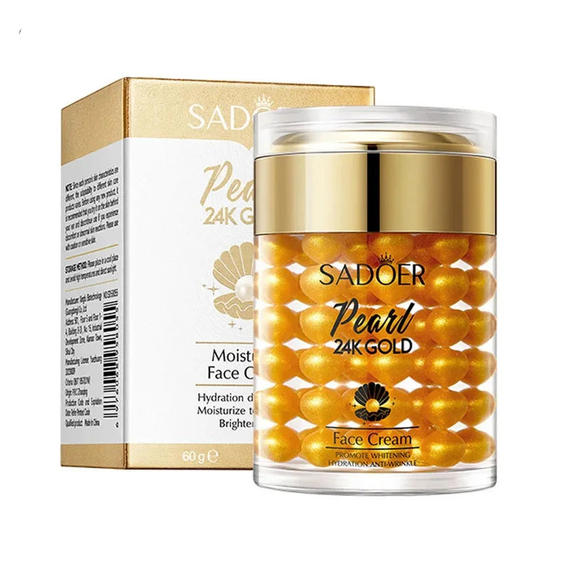 SADOER 24K Golden Pearl Collagen Face Cream / Moisturizing, Brightening & Firming Facial Cream | Blossari