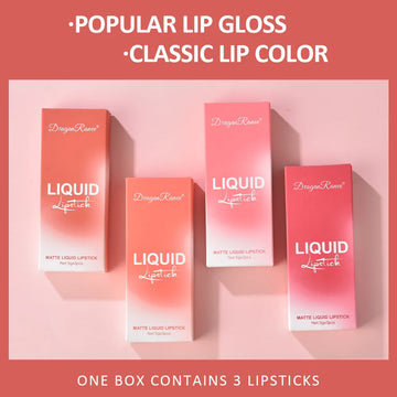 Matte Liquid Lipstick Set / Waterproof, Long-Lasting Lip Tint & Gloss for Women / Korean Makeup | Blossari