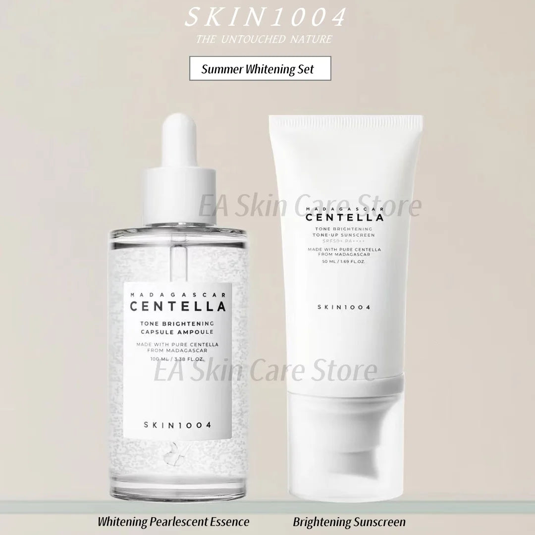 Centella Skincare Set / Whitening & Brightening Face Care / Serum + Tone-Up Sunscreen SPF50+ / Korean Skincare Essentials | Blossari