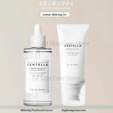 Centella Skincare Set / Whitening & Brightening Face Care / Serum + Tone-Up Sunscreen SPF50+ / Korean Skincare Essentials | Blossari