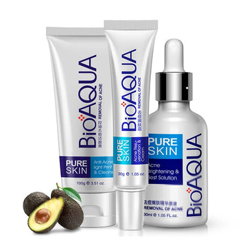 BIOAQUA 3PCS Firming Skincare Set / Oil Control & Hydrating Face Care / Cleanser, Serum & Cream | Blossari
