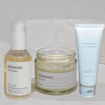 Korean Mixsoon Facial Serum / Soybean Essence & Soy Fermented Face Cream / Centella Asiatica Cleanser, Exfoliating & Hydrating Skincare | Blossari