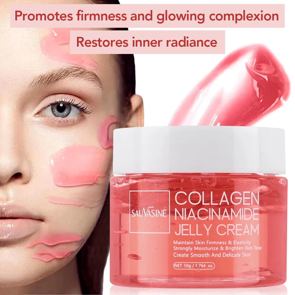 Korean Skin Care Collagen Night Cream / 50g Moisturizing & Hydrating Face Mask with Niacinamide & Hydrolyzed Collagen | Blossari