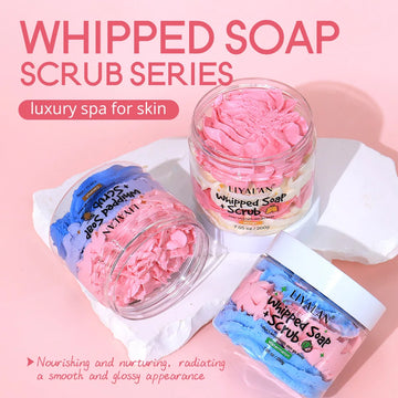 Whipped Soap Bath / Exfoliating & Moisturizing Body Wash / Rainbow Scrub for Smooth Skin / Vegan Handmade Shower Soap | Blossari
