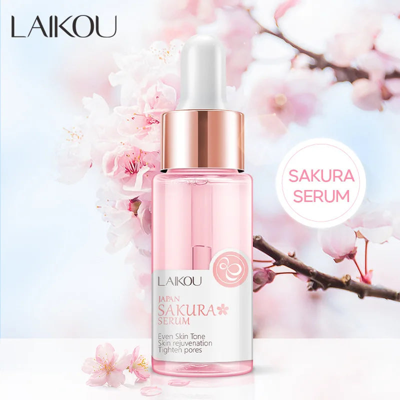 LAIKOU Sakura Face Essence / Anti-Wrinkle & Anti-Aging Serum / Shrink Pores, Moisturizing Dry Skin Care 17ml or 30ml | Blossari