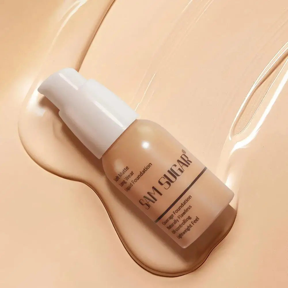 Makeup Base Set / 15Ml Primer + 30Ml Matte Foundation + 5G Loose Powder With Puff / Smooth, Flawless & Longwear Finish | Blossari