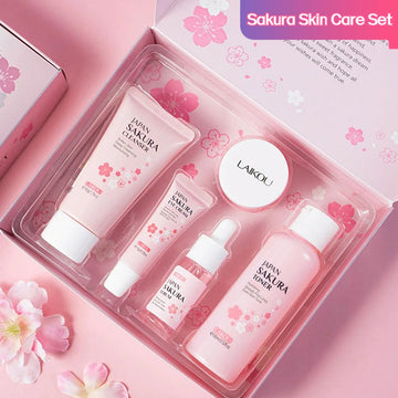 Sakura Skin Care Set / Face Cream, Serum, Toner, Facial Cleanser, Sunscreen, Eye Cream Gift Box | Blossari