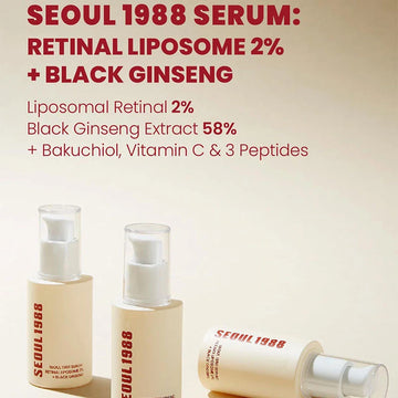 Korean 1988 Retinol Face Serum / Black Ginseng, Niacinamide & Vitamin C / Moisturizing, Firming & Anti-Aging Wrinkle Ampoule | Blossari