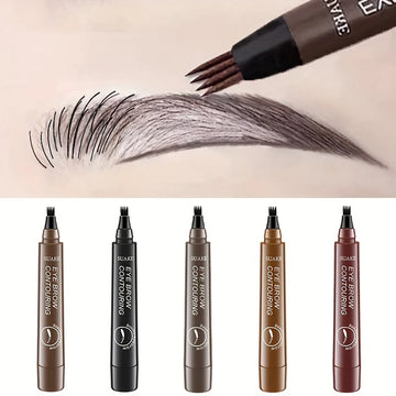 Waterproof Eyebrow Pen / Microblading Eyebrow Pencil with 4-Split Head / Natural-Looking Brows Makeup (5 Colors) | Blossari