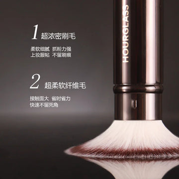 Double-Ended Complexion Brush / Foundation & Powder Makeup Brush / Professional Cosmetic Tool With Metal Handle & Case | Blossari